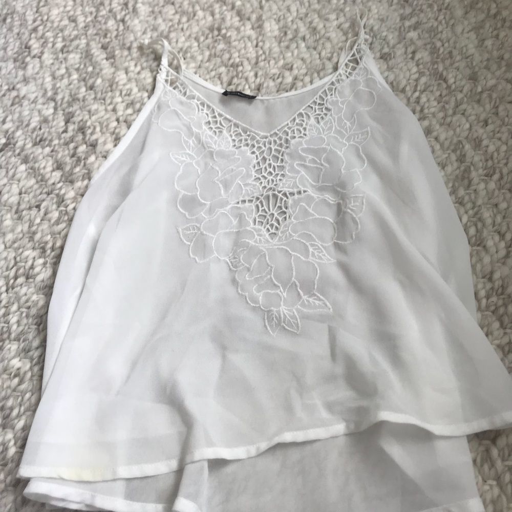 Brandy Melville white silk tank